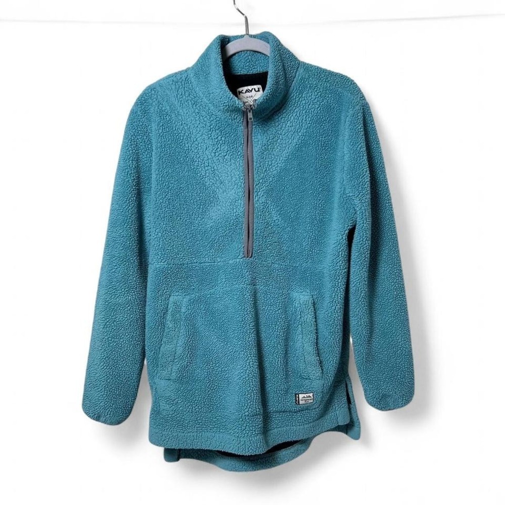 Kavu blue fleece‎ quarter zip sweatshirt Size L #outdoor #fleece